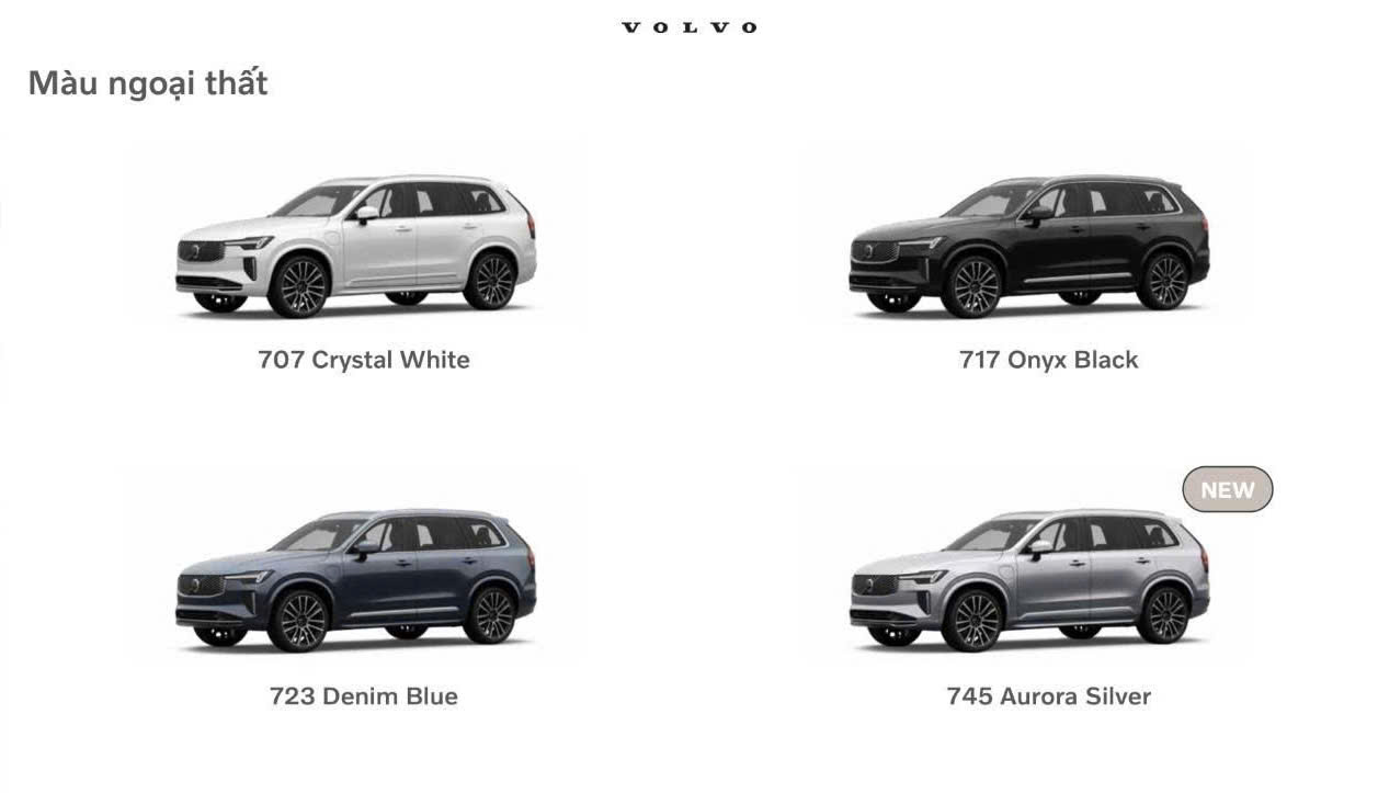 Tổng hợp 4 màu của Volvo Xc90 B5 Ultra 2026 