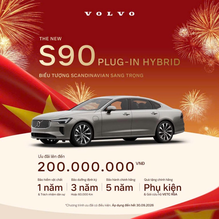 Chương trình khuyến mại Volvo S90 - tháng 9 năm 2026 mới nhất.