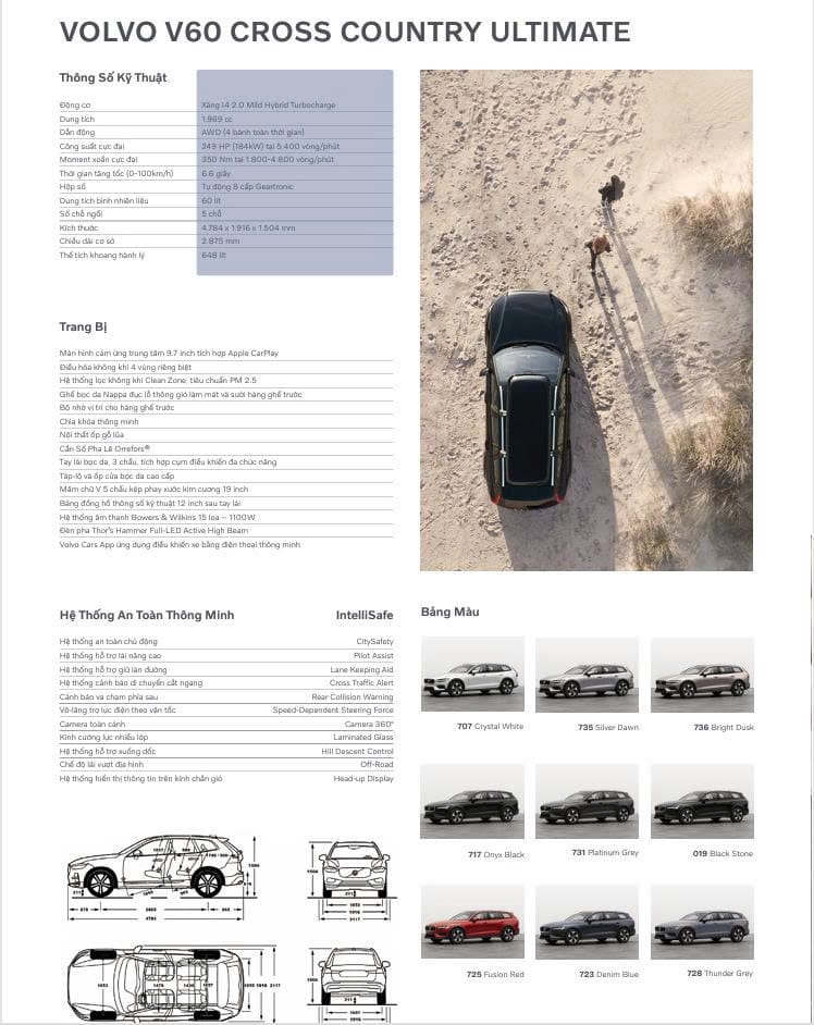Thông số kỹ thuật Volvo V60 Cross Country.