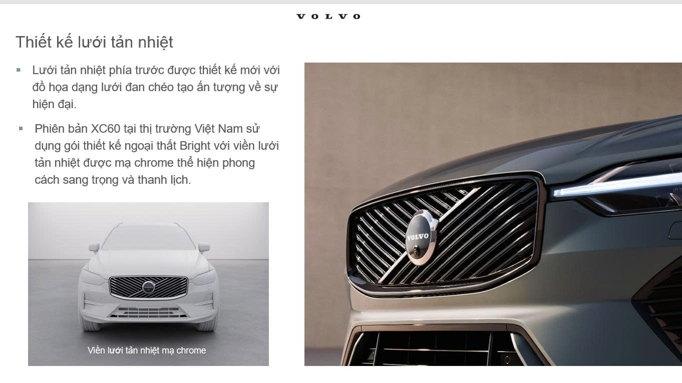 Lưới tải nhiệt đan chéo đặc trưng mới của Thông số kích thước chi tiết của Volvo Xc60 Ultra 2026