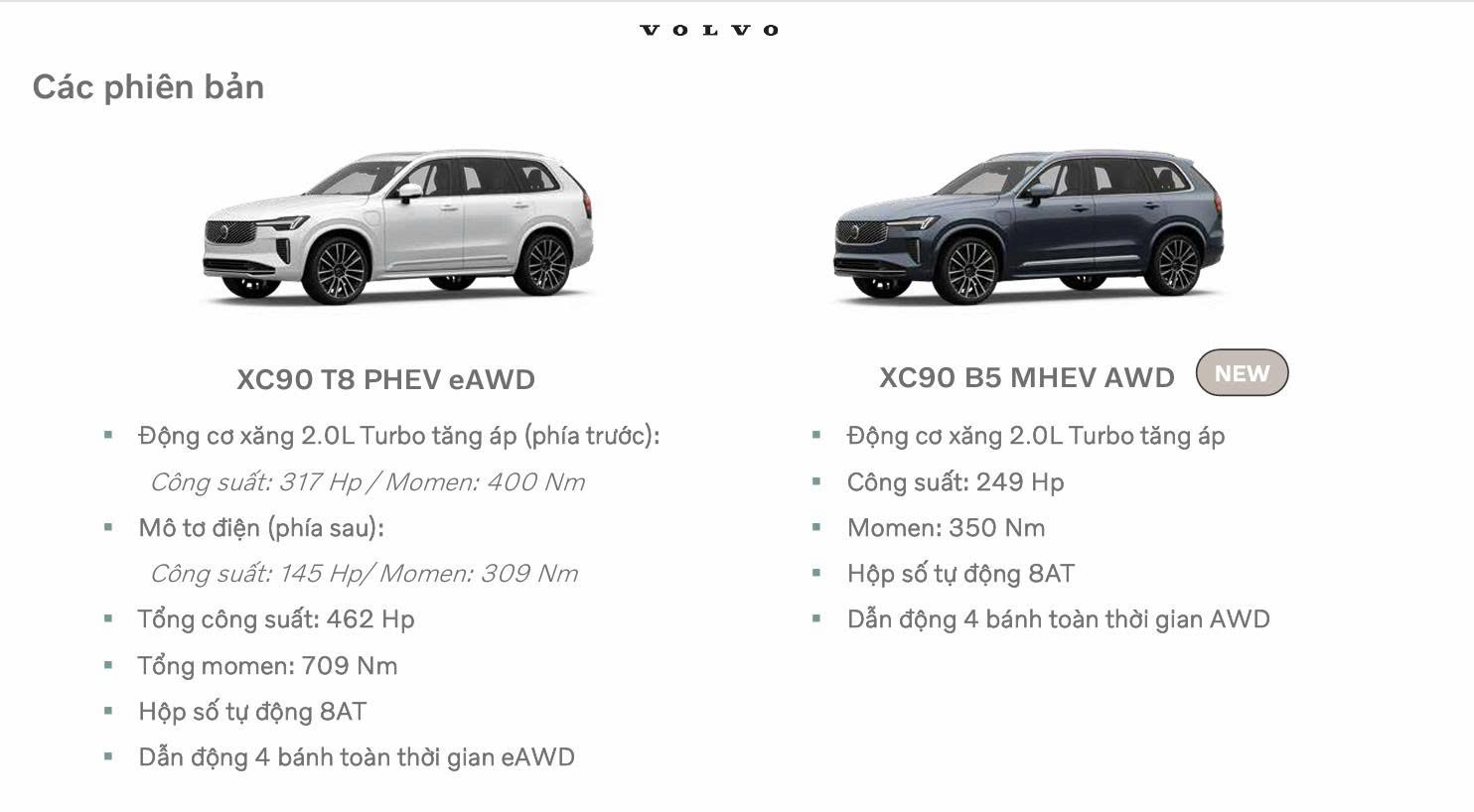 Nhưng điểm khác nhau trên 2 phiên bản của Volvo Xc90 2026.