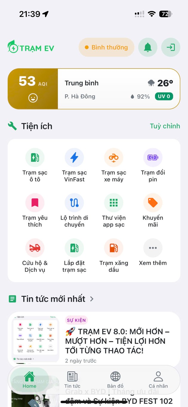 Cách tìm trạm sạc Volvo trên App Trạm EV.