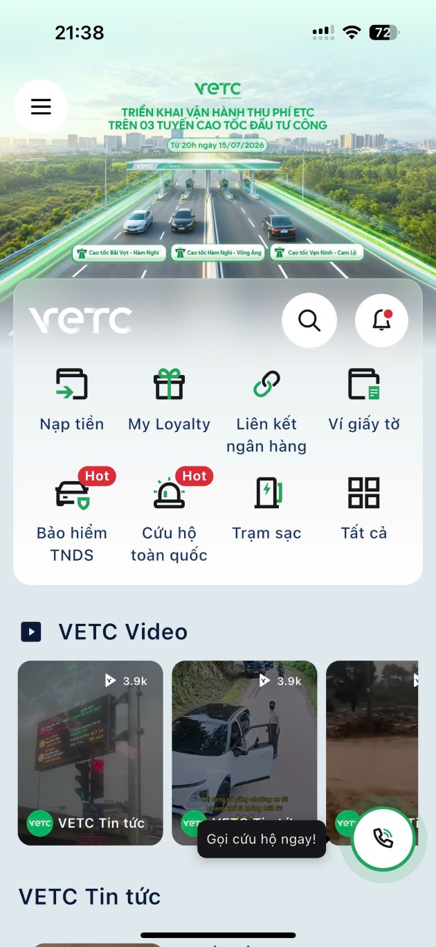 Cách tìm trạm sạc Volvo trên app VETC.