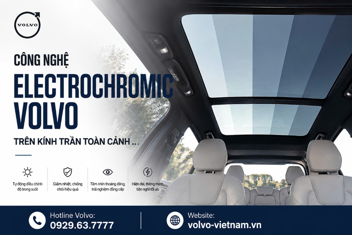 Công nghệ Electrochromic Volvo trên kính trần toàn cảnh