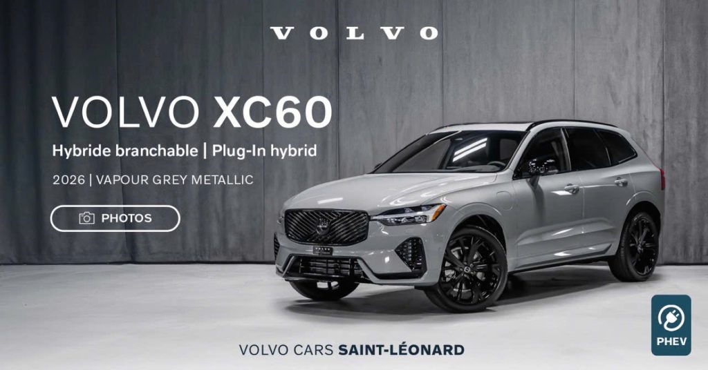 Ngoại thất Volvo XC60 màu xám xi măng Vapour Grey hiện đại và sang trọng.